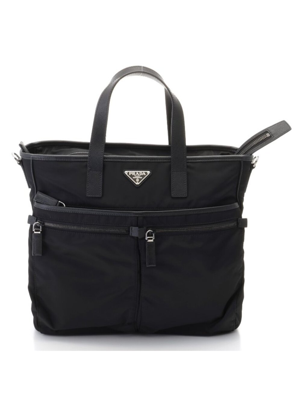 Prada Re-Nylon 2-Way Bag Black Nylon Saffiano Handbag